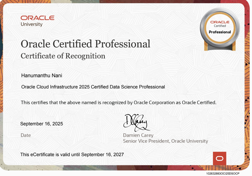 OCI Data Science Professional