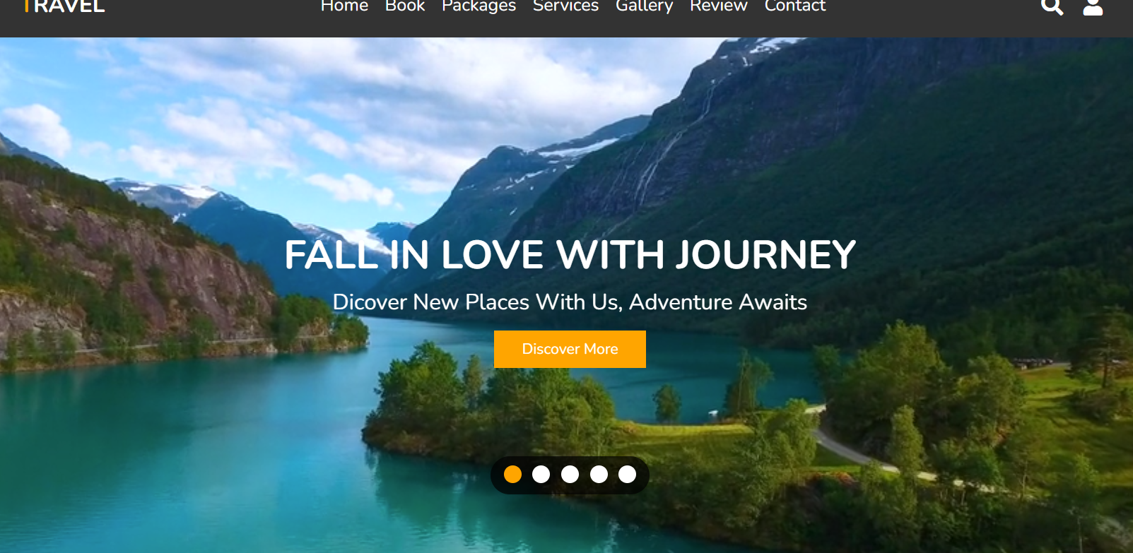 Screenshot of Travel Tourism Website