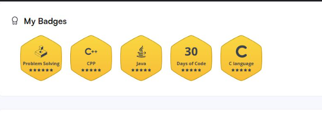 HackerRank 5-star badges in C++, Java, and C
